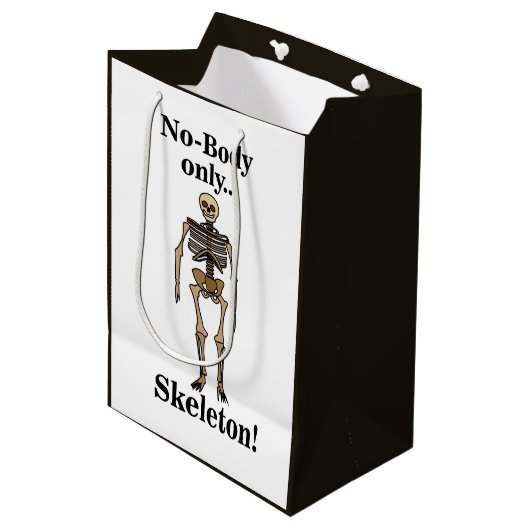 Skelet Geen-Lichaam Grappig Medium Cadeauzakje (Voorkant Gekanteld)