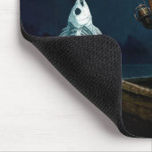 Skelet Gevist in een houten roeiboot Muismat (Hoek)