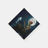 Skelet Gevist in een houten roeiboot Servet (Hoek)