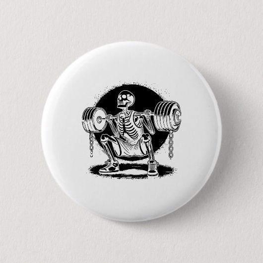 Skelet Gewichtheffen Lichaamsbouw Ronde Button 5,7 Cm (Voorkant)