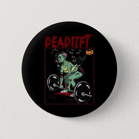 Skelet Gewichtheffer Bodybuilder Workout Fitness Ronde Button 5,7 Cm (Voorkant)
