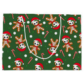Skelet Gingerbread Man Groen Groot Cadeauzakje (Achterkant)
