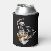 Skelet gitaar spelen met vuur blikjeskoeler (Blikje Voorkant)