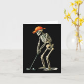 Skelet Golf Halloween Golfer Golf Speler Grappig M Kaart (Gele Bloem)