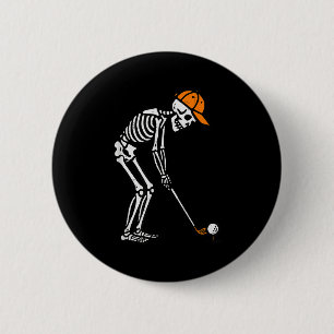 Skelet Golf Halloween Golfer Kostuum Vader Heren B Ronde Button 5,7 Cm