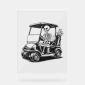 Skelet Golfer Skull Spelen Golf Acryl Bord (Voorkant)