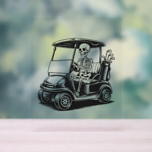 Skelet Golfer Skull Spelen Golf Acryl Bord (Neutraal)