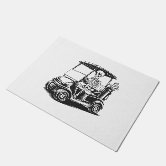 Skelet Golfer Skull Spelen Golf Deurmat (Schuin)