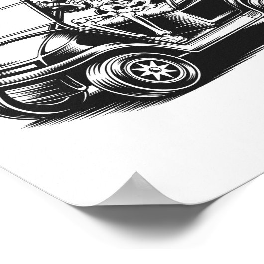 Skelet Golfer Skull Spelen Golf Poster (Hoek)