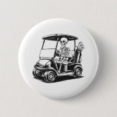 Skelet Golfer Skull Spelen Golf Ronde Button 5,7 Cm (Voorkant)