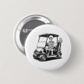 Skelet Golfer Skull Spelen Golf Ronde Button 5,7 Cm (Voorkant /achterkant)
