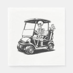 Skelet Golfer Skull Spelen Golf Servet