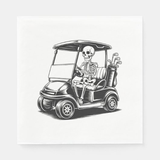Skelet Golfer Skull Spelen Golf Servet (Voorkant)
