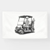 Skelet Golfer Skull Spelen Golf Spandoek (Horizontaal)