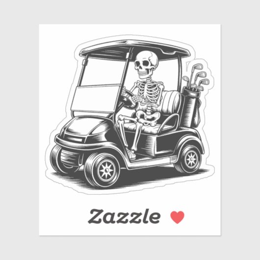 Skelet Golfer Skull Spelen Golf Sticker (Vel)