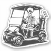 Skelet Golfer Skull Spelen Golf Sticker (Voorkant)