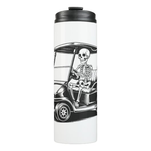 Skelet Golfer Skull Spelen Golf Thermosbeker (Voorkant)