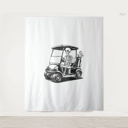 Skelet Golfer Skull Spelen Golf Wandkleed (Voorkant)