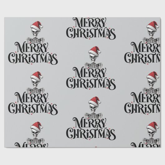 Skelet Gothic Christmas Wrapping Paper Cadeaupapier (Vlak)