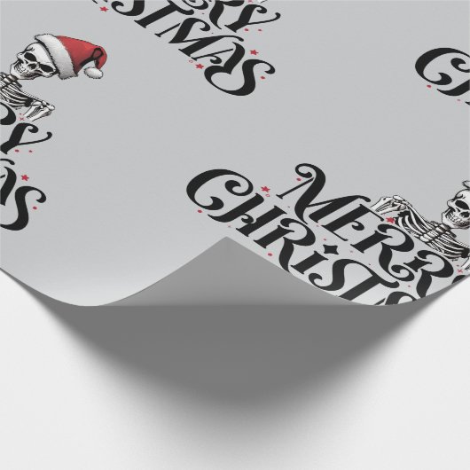 Skelet Gothic Christmas Wrapping Paper Cadeaupapier (Hoek)