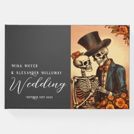 Skelet Gothic Foto Bruiloft Gastenboek (Voorkant)
