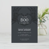 Skelet Gothic Halloween Baby shower Invitation Kaart (Staand voorkant)