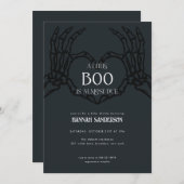 Skelet Gothic Halloween Baby shower Invitation Kaart (Voorkant / Achterkant)