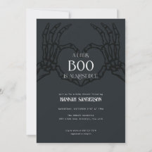 Skelet Gothic Halloween Baby shower Invitation