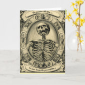 Skelet, Gothic, middeleeuws Kaart (Gele Bloem)