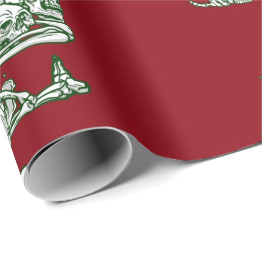 skelet gothic skull lelijke kerstboomskelet cadeaupapier (Rol Hoek)