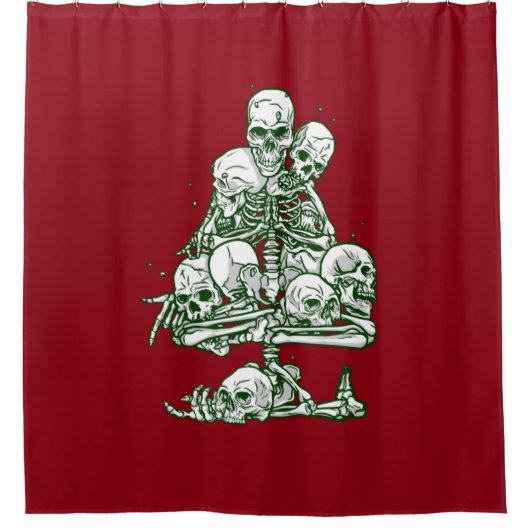 skelet gothic skull lelijke kerstboomskelet douchegordijn (Voorkant)