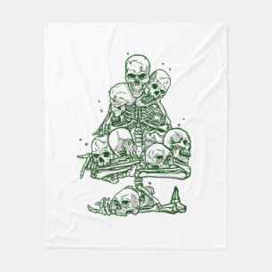 skelet gothic skull lelijke kerstboomskelet fleece deken