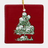 skelet gothic skull lelijke kerstboomskelet keramisch ornament (Voorkant)