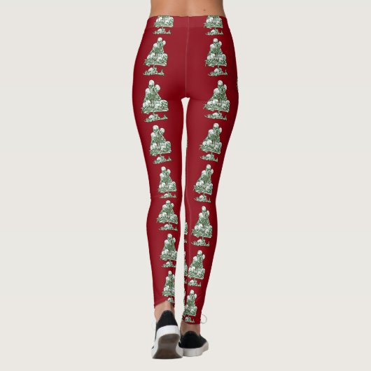 skelet gothic skull lelijke kerstboomskelet leggings (Achterkant)