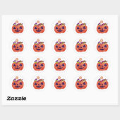 Skelet Gothic Stijl Zwarte schedel Ronde Sticker (Vel)