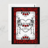 Skelet gothic tot de dood ons scheidt briefkaart (Voorkant / Achterkant)