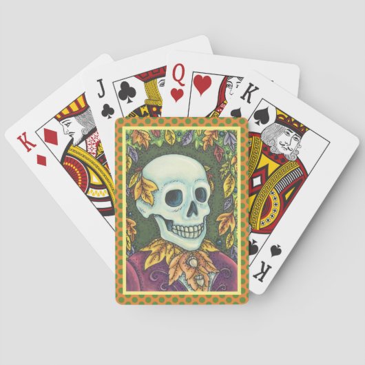 SKELET, GOTHISCHE HEER SKULL, DODE BLAAD MAATSCHAP POKERKAARTEN (Achterkant)