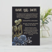 Skelet Gotische Bruiloft Save The Date (Staand voorkant)