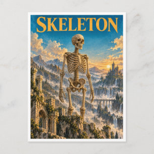 Skelet, Gotische Fantasy-Monster Briefkaart