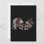 Skelet Gotische Halloween Bruiloft Kaart (Achterkant)