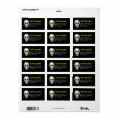 Skelet Green Spooky Halloween Adresetiketten Etiket (Full Sheet)