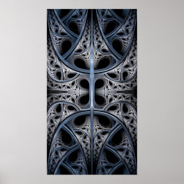 Skelet Hall fractal art. Poster
