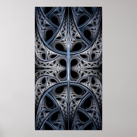 Skelet Hall fractal art. Poster (Voorkant)