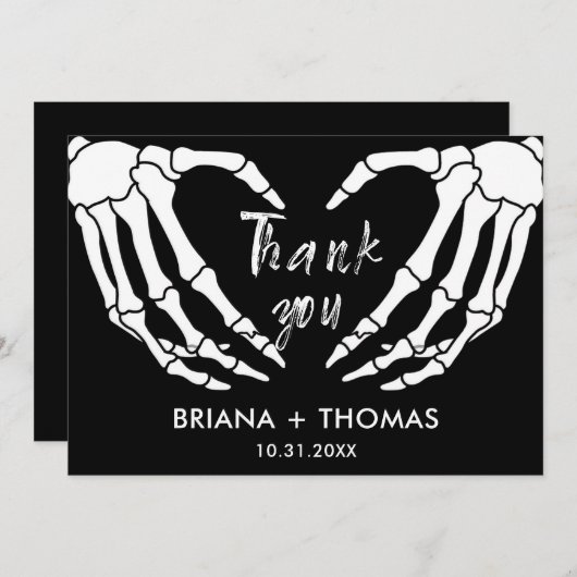 Skelet Halloween Baby shower Bedankkaart (Voorkant / Achterkant)