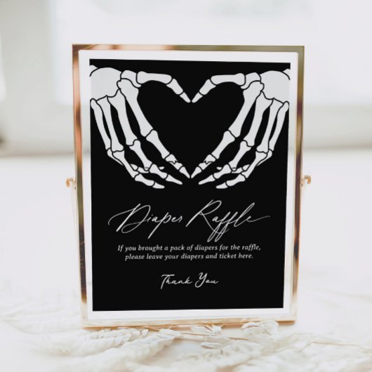 Skelet Halloween Baby shower Luier Raffle Teken Poster