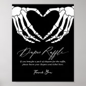 Skelet Halloween Baby shower Luier Raffle Teken Poster (Voorkant)