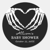 Skelet Halloween Baby shower Ronde Sticker (Voorkant)
