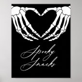 Skelet Halloween Baby shower Spooky Snacks Teken Poster (Voorkant)