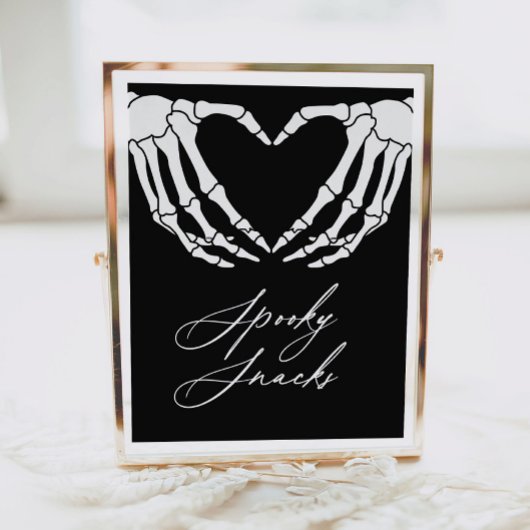 Skelet Halloween Baby shower Spooky Snacks Teken Poster