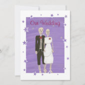 Skelet Halloween bruiloft uitnodigingen, op maat Kaart (Voorkant)